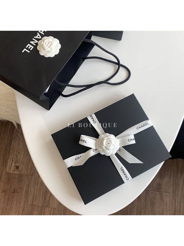 CC Logo Classic Flap Caviar Clutch Bag Black Chanel
