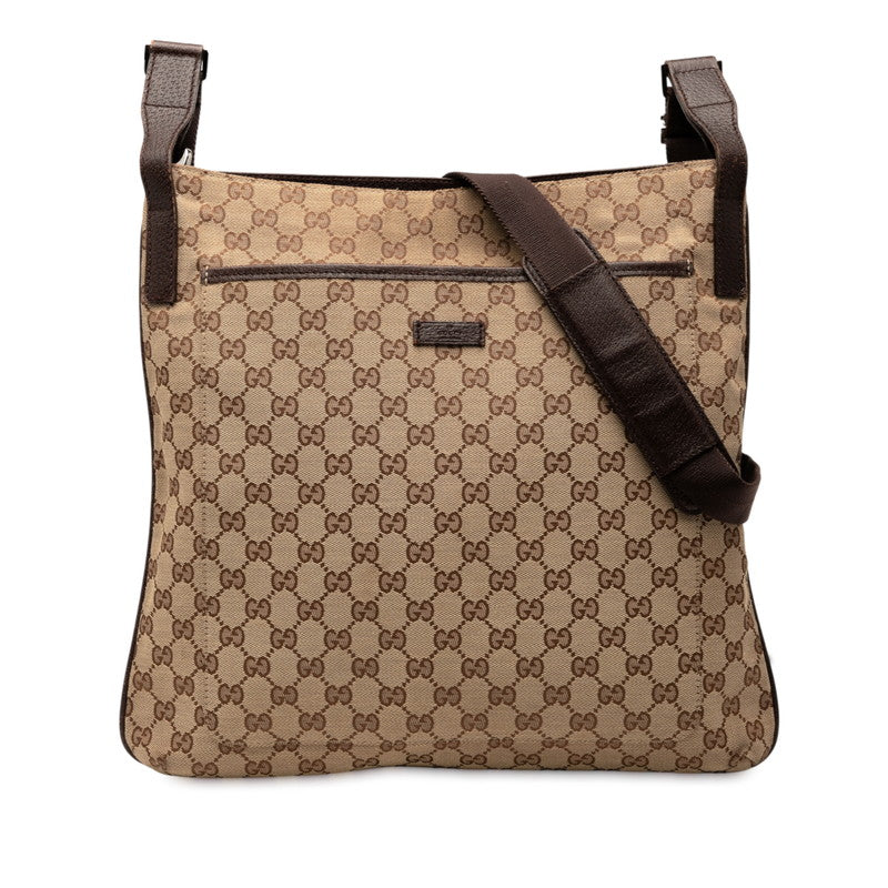 Gucci Shoulder Bag Leather Canvas Leather 6