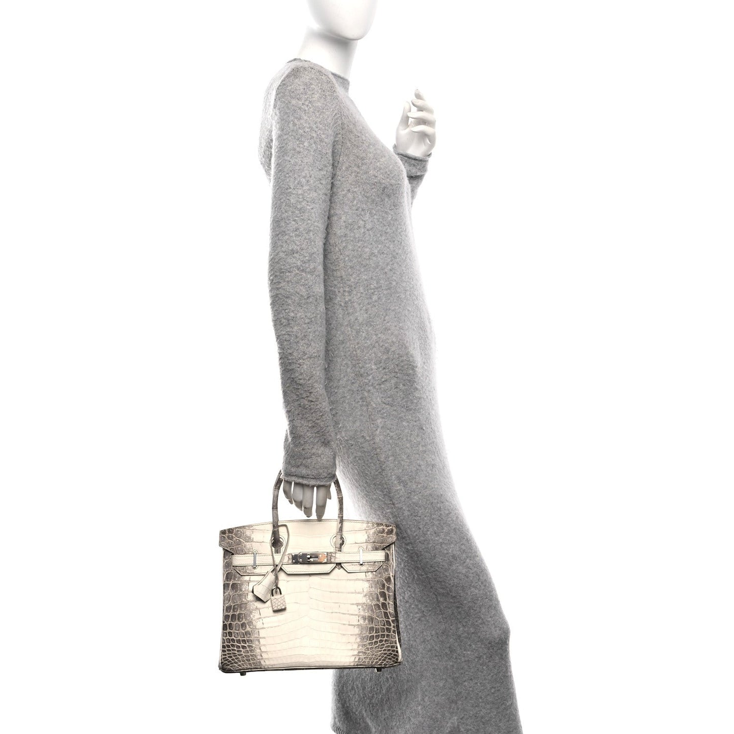 Hermes Matte Niloticus Crocodile Himalaya Birkin Blanc Handbag Travel Bag 30 Blanc 1743165