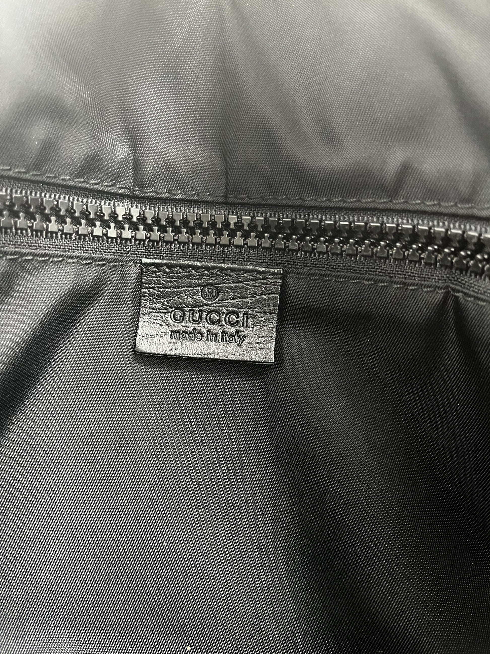 Gucci Gg Supreme Shoulder Bag Canvas Black Leather Shoulder Bag Bag