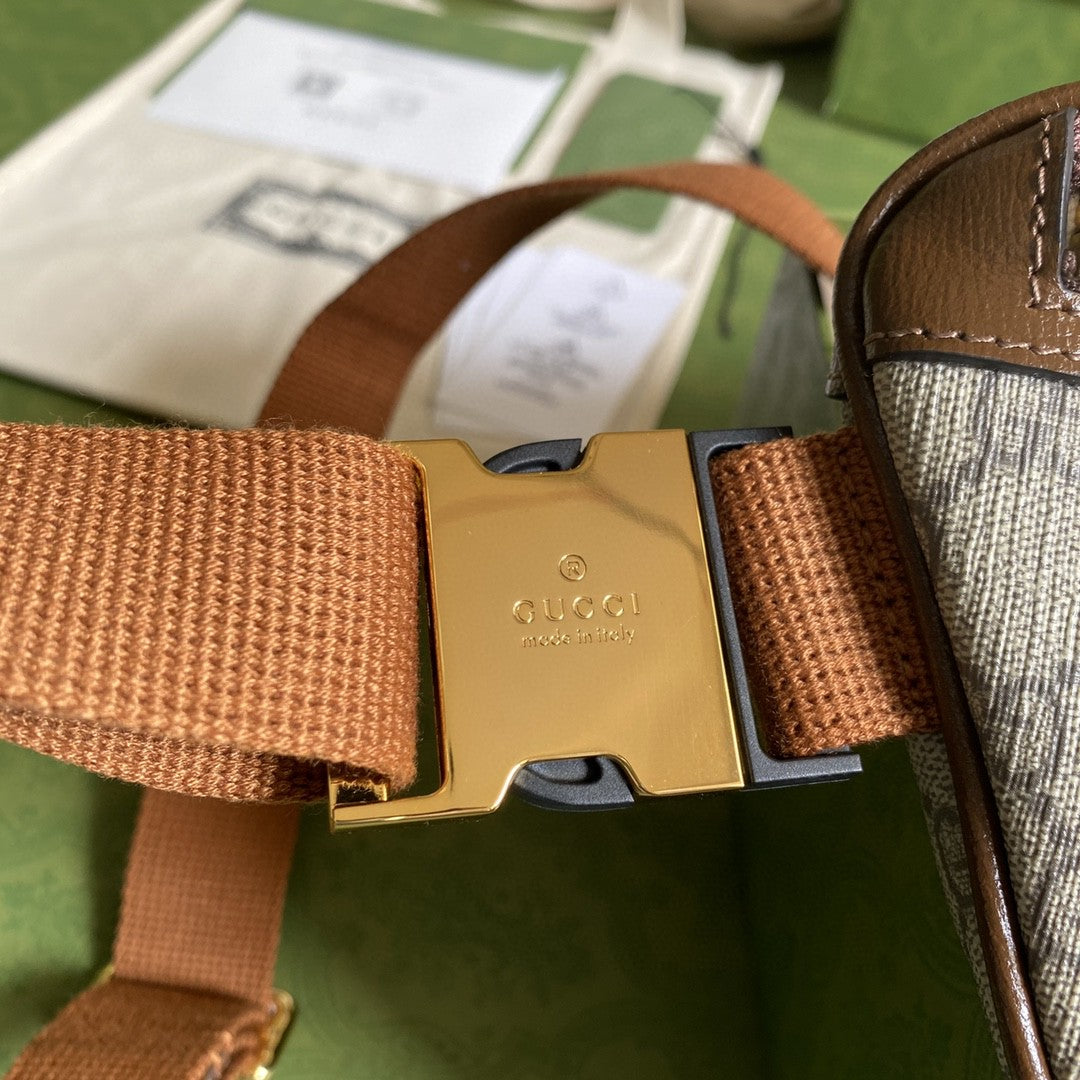 gg Belt Interlocking G Ebony Canvas Beige Accessory