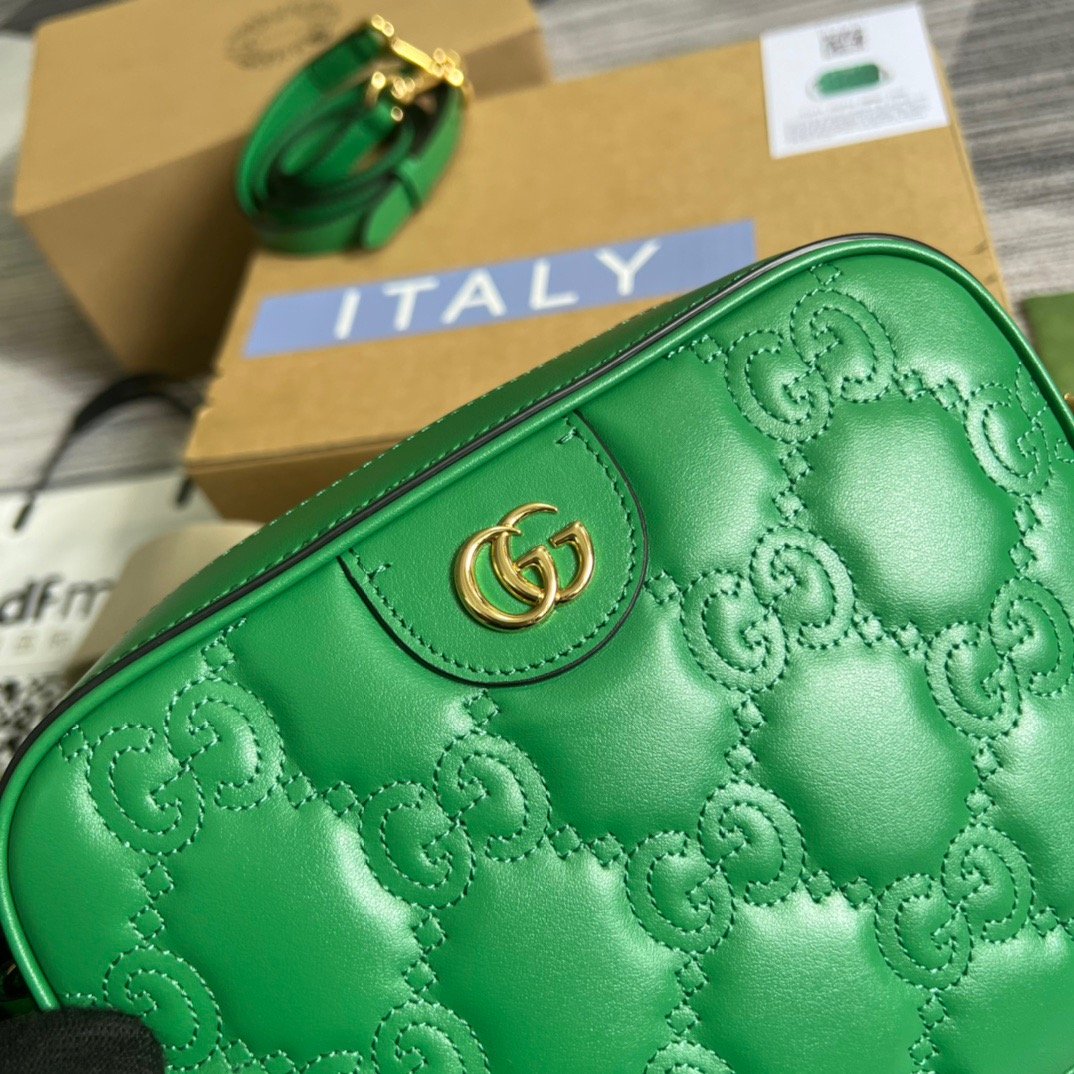 gg , ’s 8.5in 22cm Matelasse Green Shoulder Bag