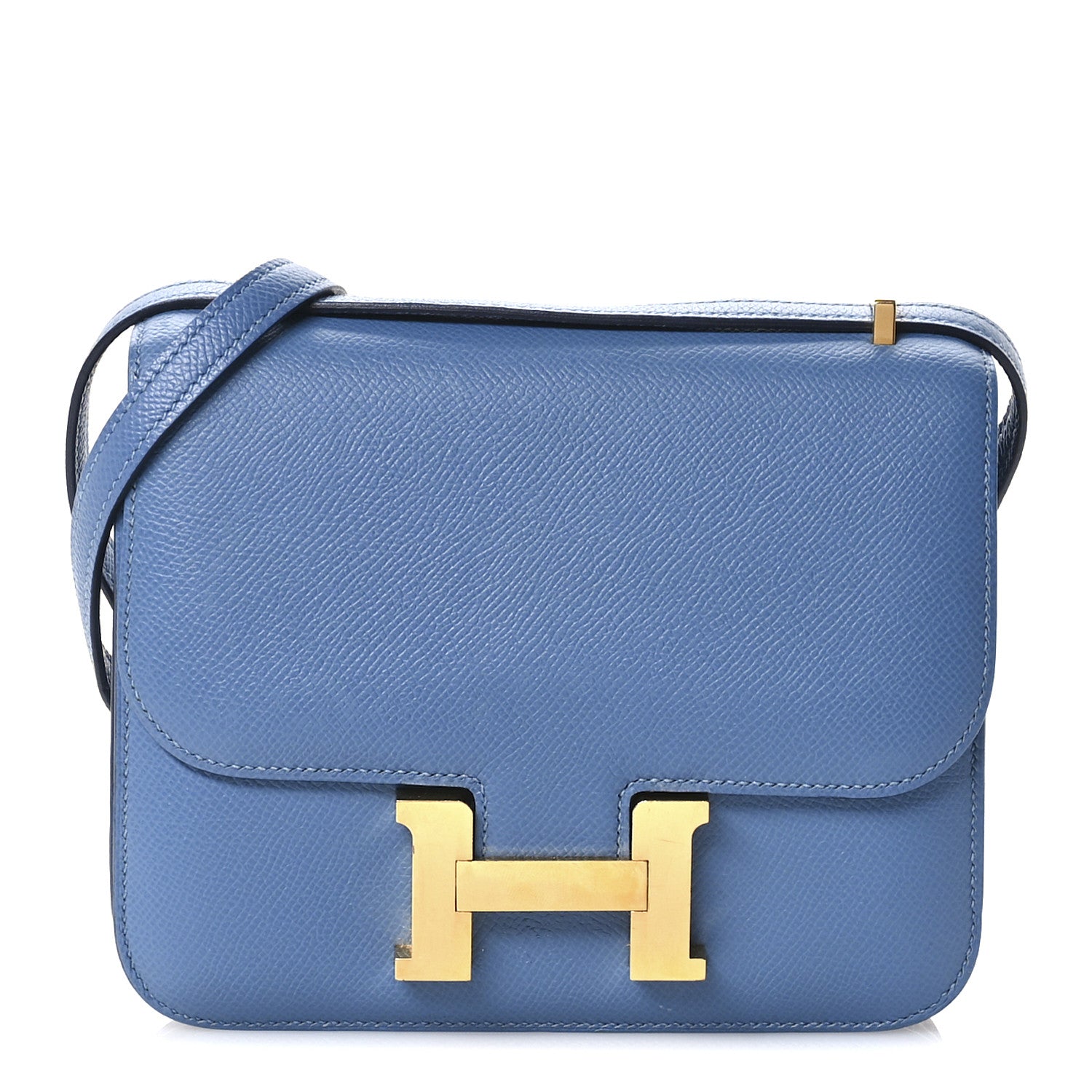 Hermes Epsom Constance Bleu Azur Handbag Travel Bag