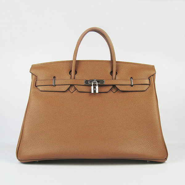 Hermes Luxury Birkin Cm Togo Handbags Light Coffee Leather Travel Bag