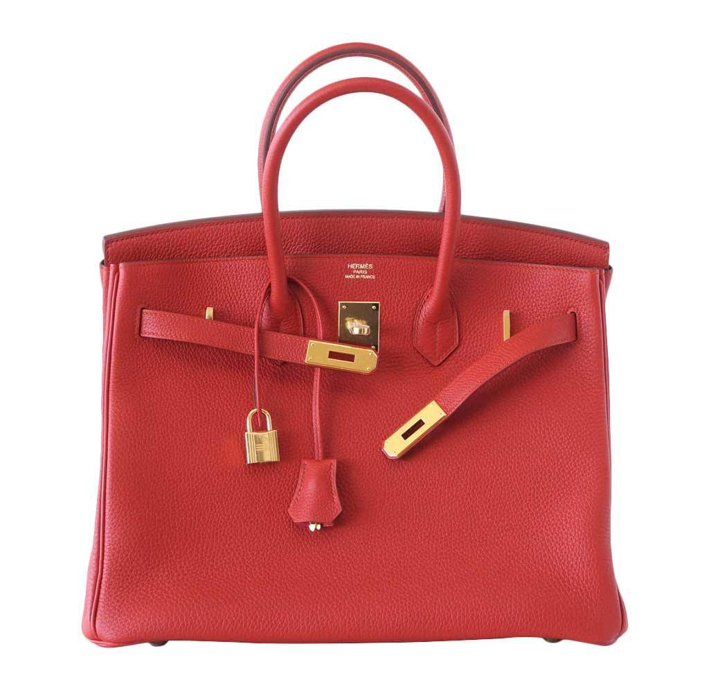 Hermes Birkin Vermillion Bag Travel Bag