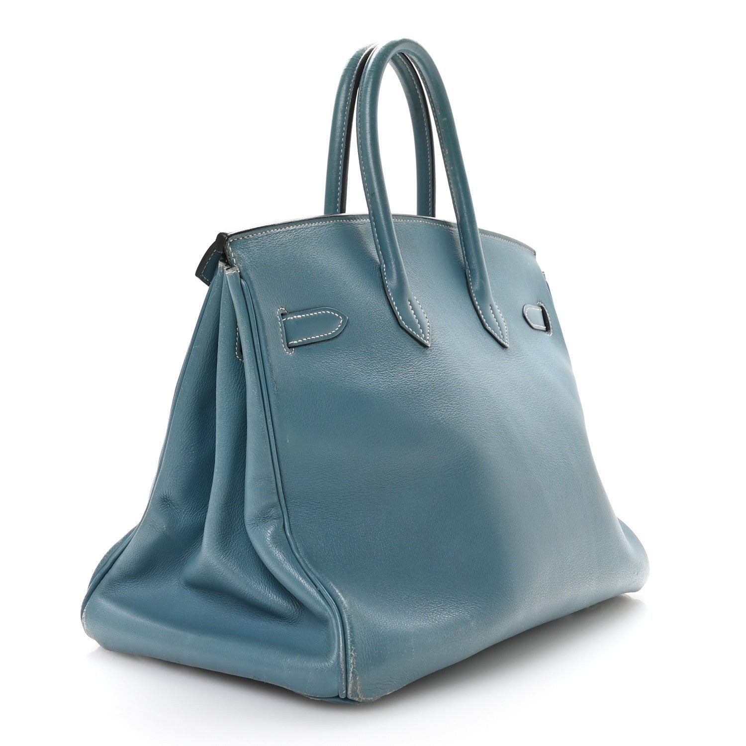 Hermes Gulliver Birkin Jean Handbag Blue Travel Bag