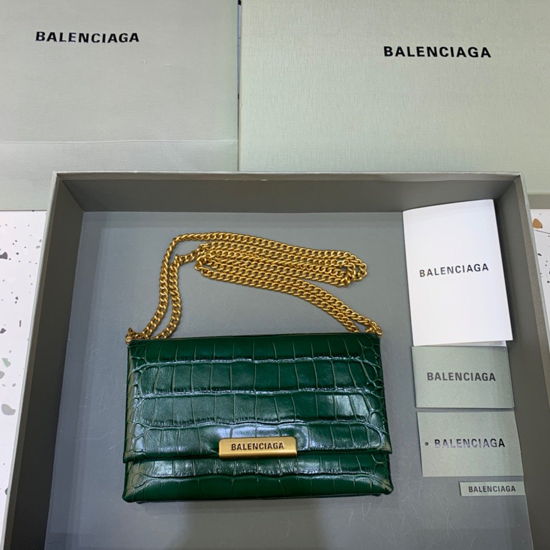 Top Quality Triplet Bag Crocotop Qualityle Embossed Green Small Travel Bag