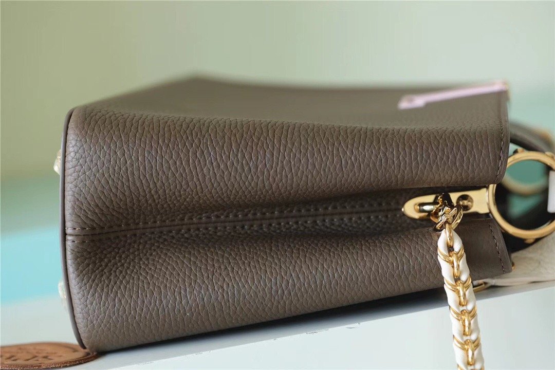 Top Quality Capucines Mm Taurillon Smokey Creme Brown Pink Crossbody Bag M59516 6276