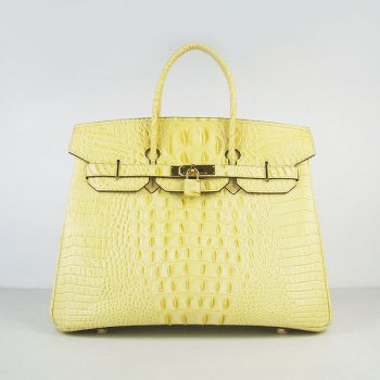 Hermes Luxury Birkin Cm Crocodile Head Veins Handbags Gold Travel Bag
