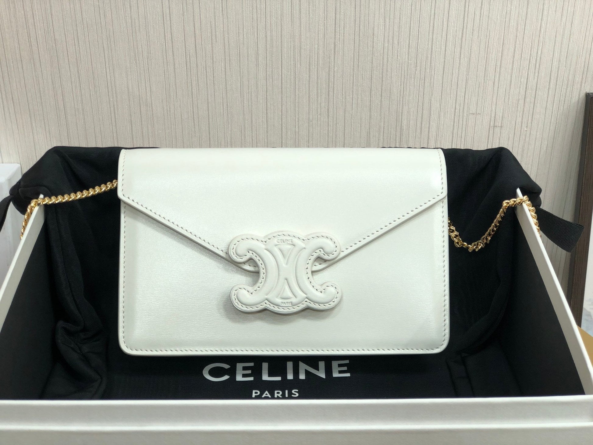 Top Quality Wallet On Triomphe For Women White Chain Crossbody Bag