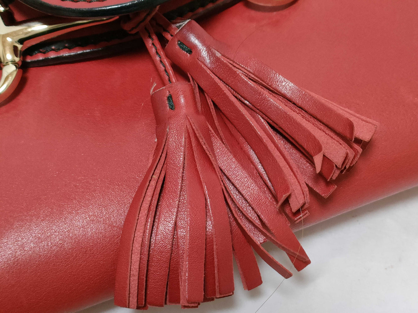 Gucci Emily Chain Flap Bag Leather Red Leather Shoulder Bag Bag