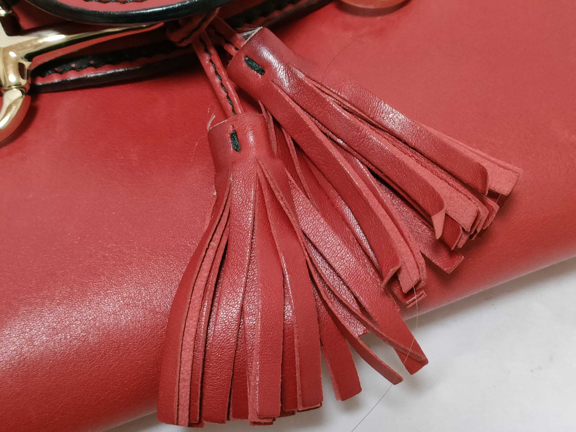 Gucci Emily Chain Flap Bag Leather Red Leather Shoulder Bag Bag