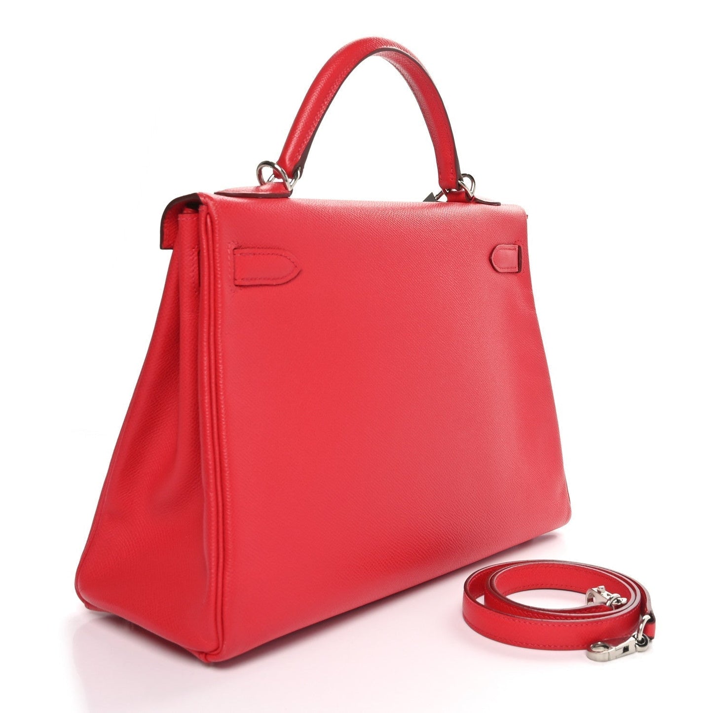 Hermes Epsom Kelly Retourne Vermillion Handbag Travel Bag