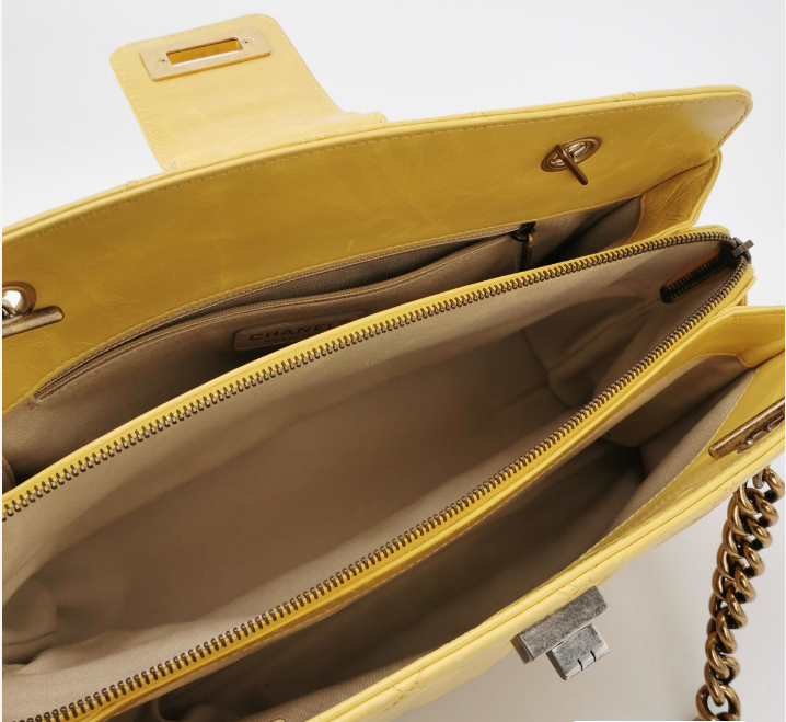 Preloved Chanel 2.55 Bag Yellow Bag 087812700914