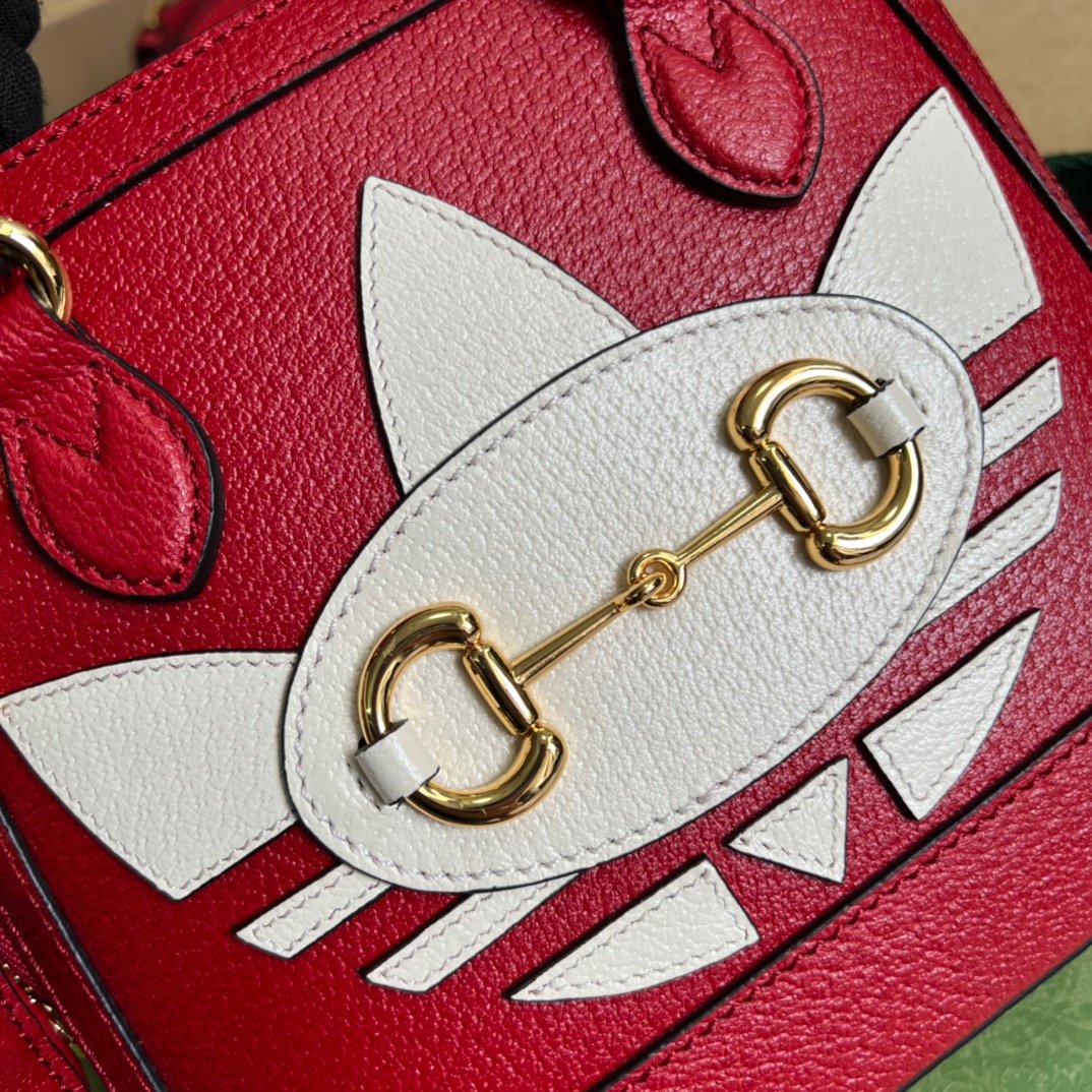 gg x Adidas Horsebit , Red Mini Bag