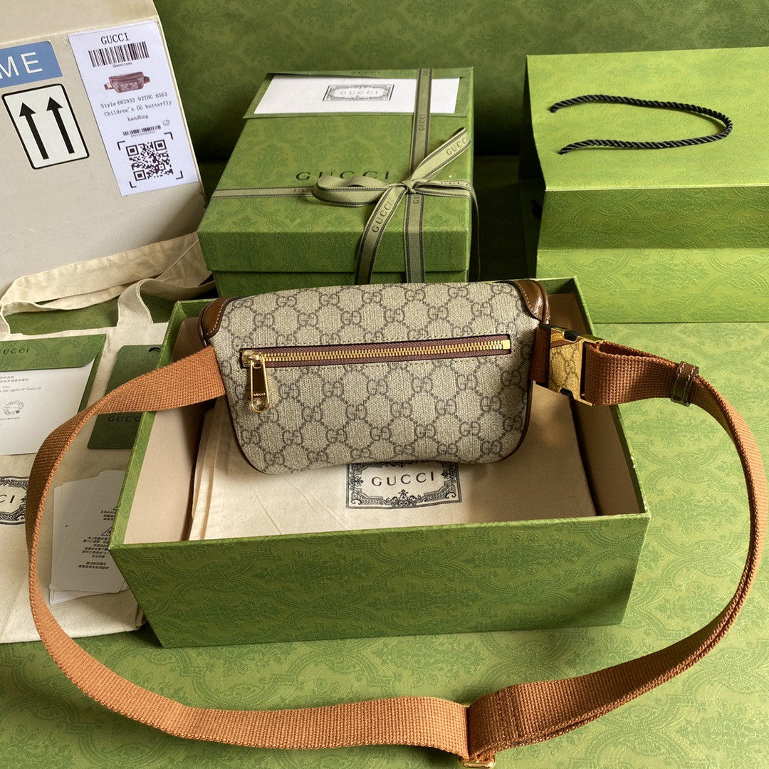 gg Belt Interlocking G Ebony Canvas Beige Accessory