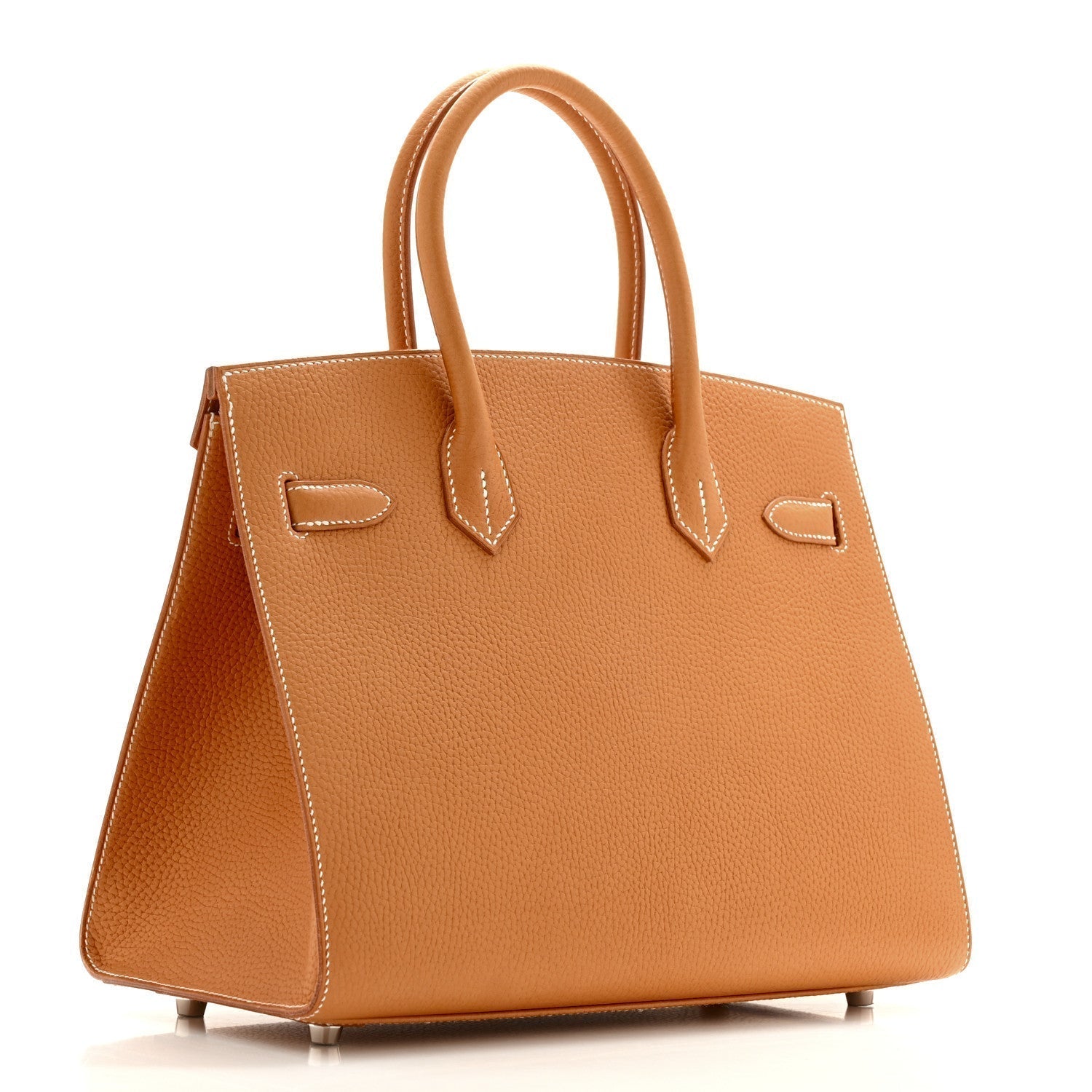 Hermes Vache Naturelle Grainee Birkin Sellier Natural Sable Handbag Travel Bag