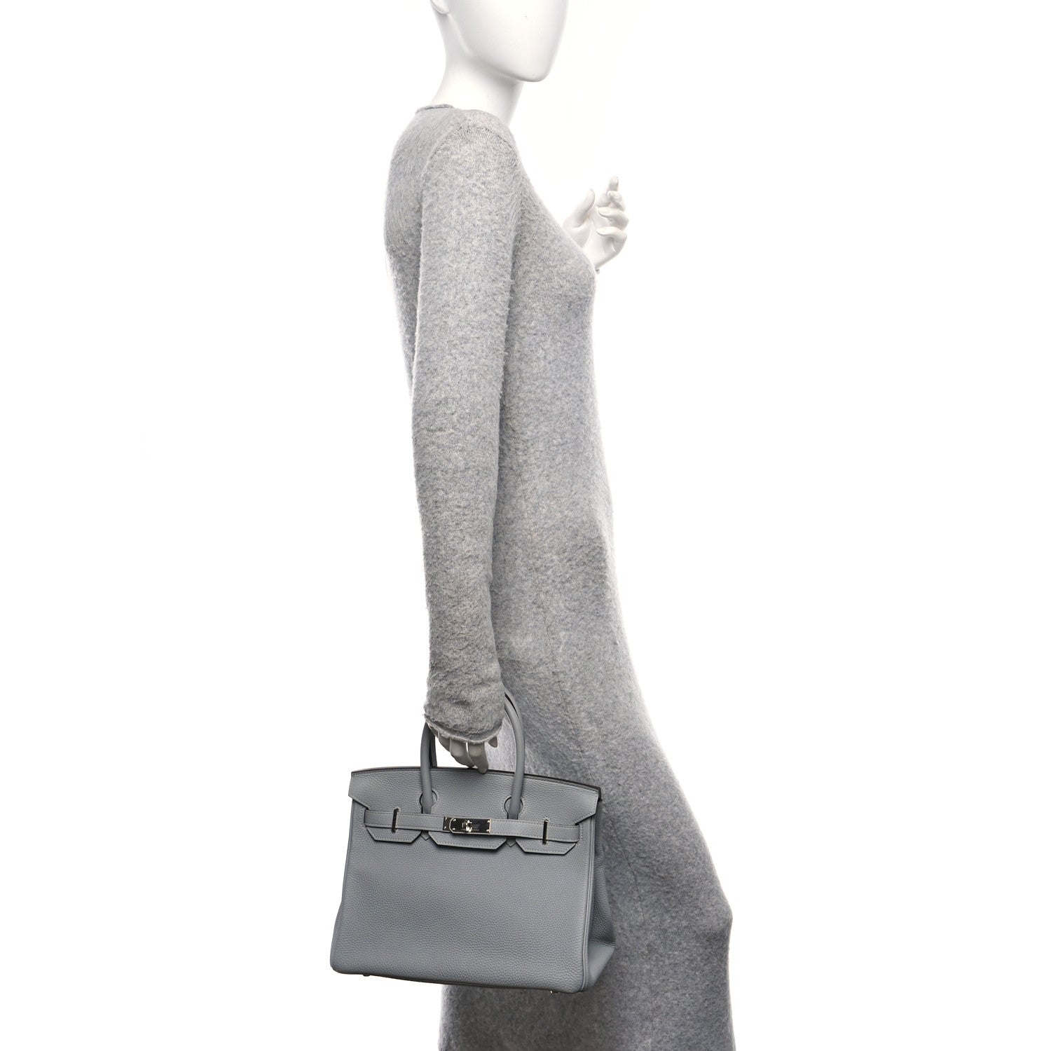 Hermes Togo Birkin Bleu Glacier Handbag Travel Bag