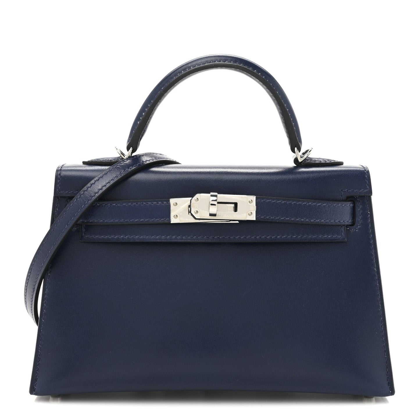Hermes Box Kelly Sellier Bleu Saphir Handbag Mini Travel Bag