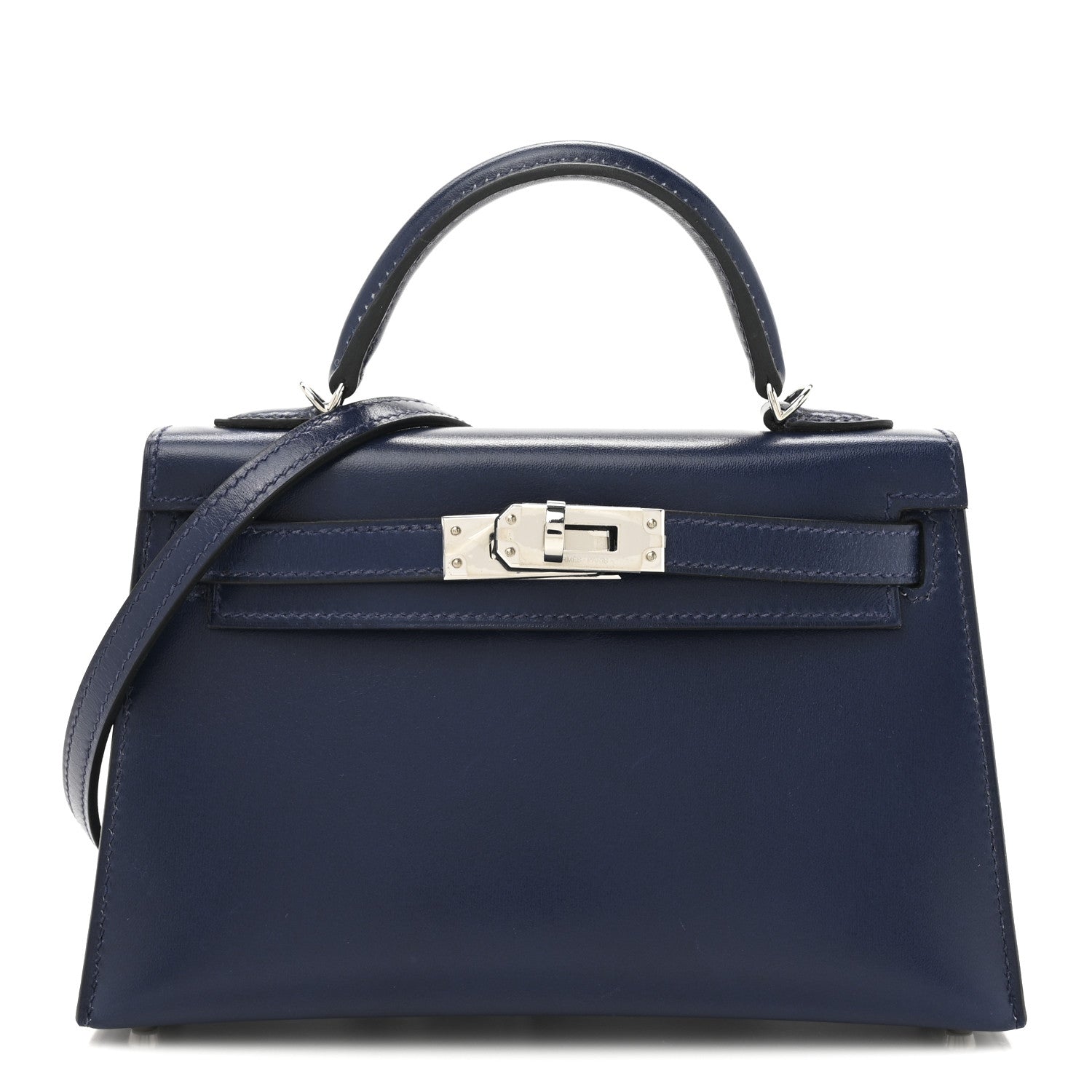 Hermes Box Kelly Sellier Bleu Saphir Handbag Mini Travel Bag