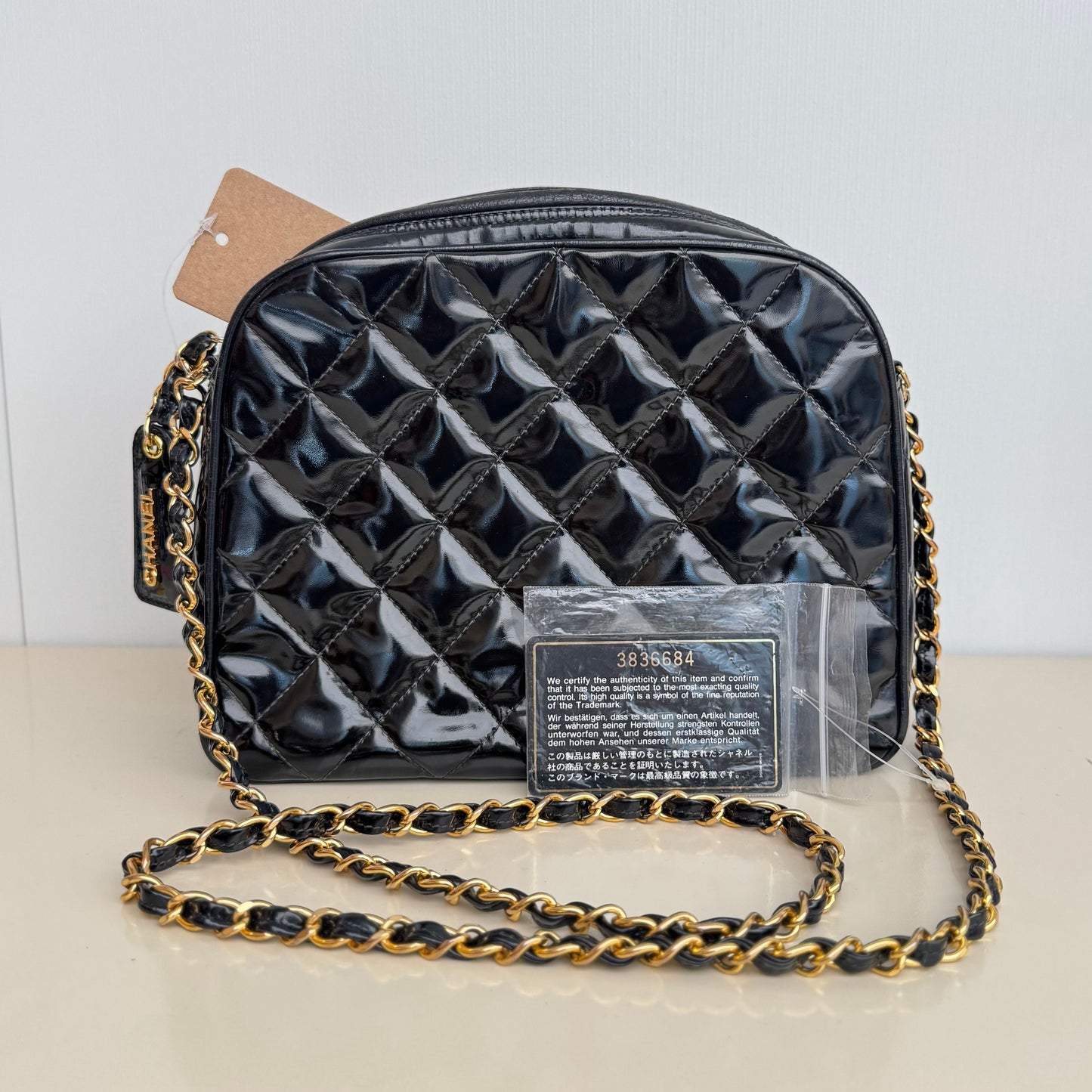 Chanel   Patent Quilted Camera Bag - Black Crossbody Bags, Handbags