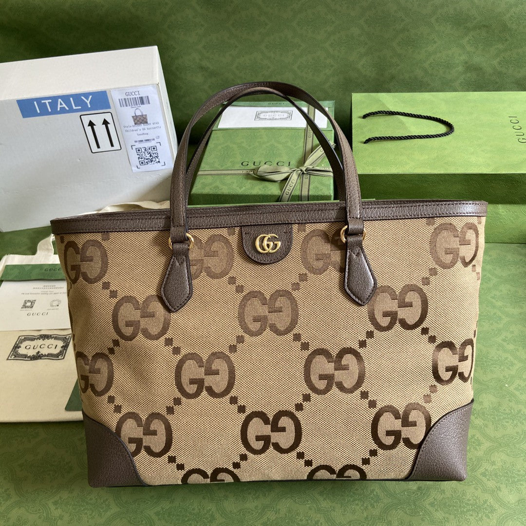 gg Ophidia Jumbo gg Camel Canvas Medium Tote Bag 15In38Cm Beaunoirrbeaunoirr