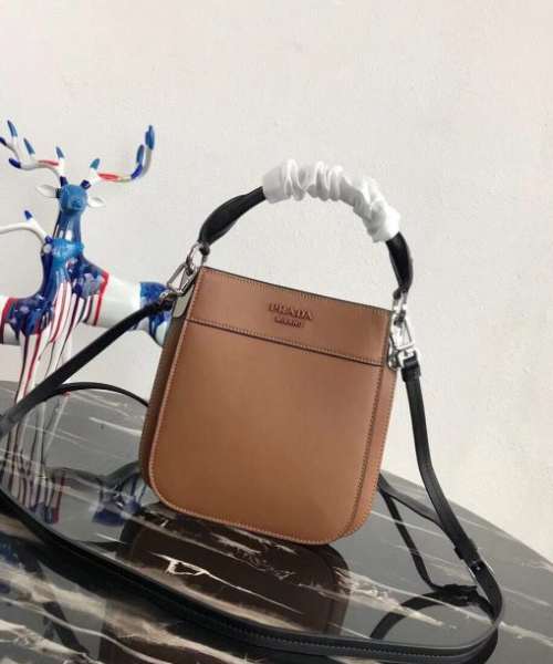 Prada Margit Shoulder Bag Leather Brown