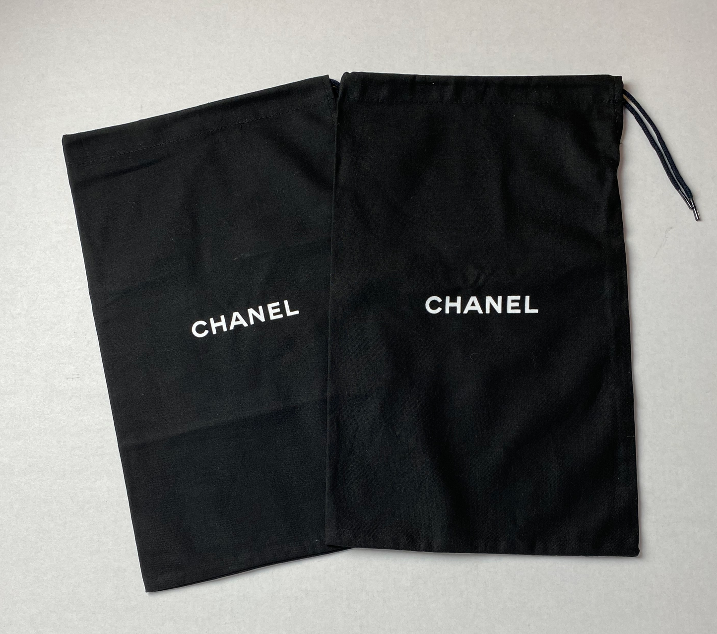 Chanel 100% Auth Set Of Two Black Shoe/ Small Bag/ Wallet Dust Bags 12.75"X 7.75"