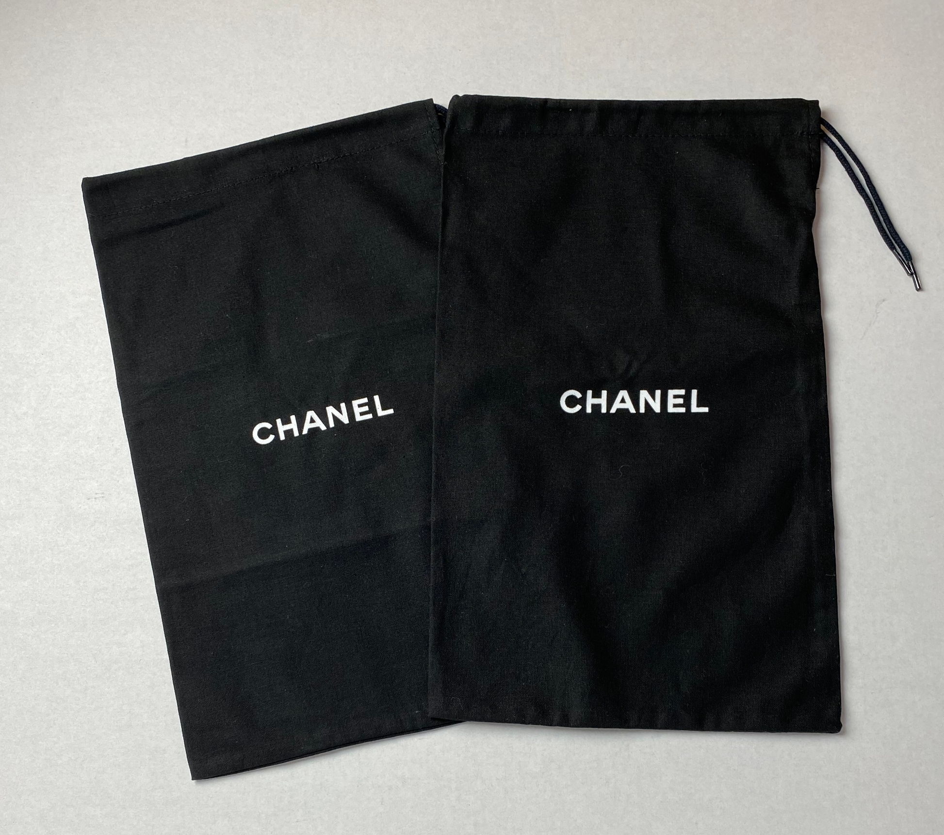 Chanel 100% Auth Set Of Two Black Shoe/ Small Bag/ Wallet Dust Bags 13"X 8.25"