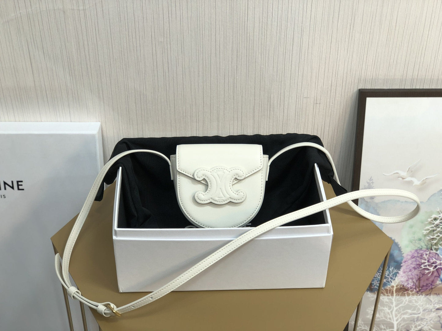 Top Quality Besatop Quality Cuir Triomphe For White Mini Travel Bag