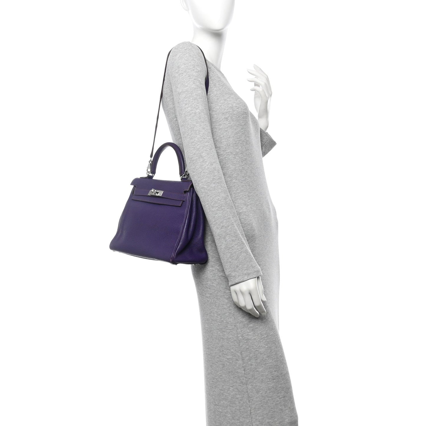 Hermes Togo Kelly Retourne Iris Handbag Travel Bag 28 Iris 1726540