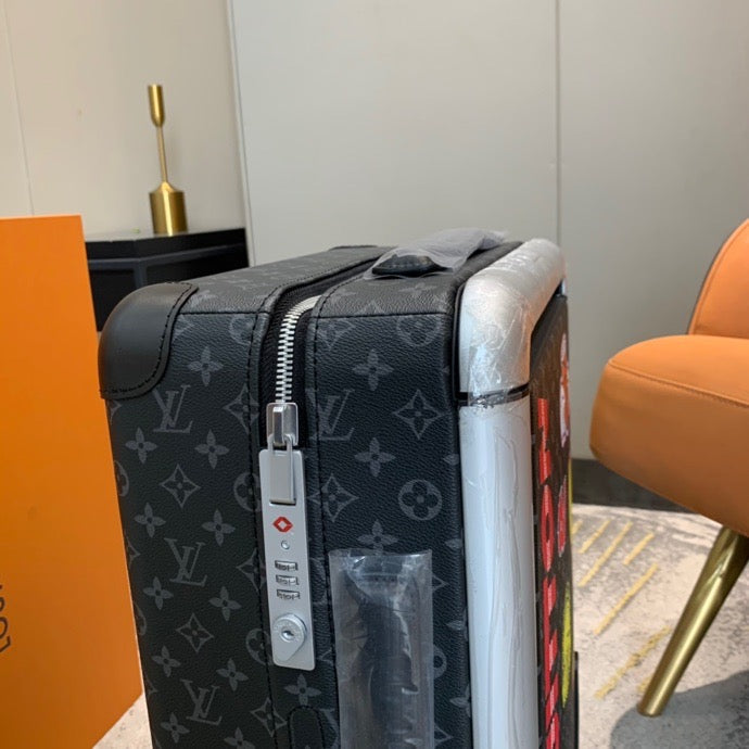 Gucci Top Quality Horizon Unisex Rolling Lugage For Monogram Black Travel Bag