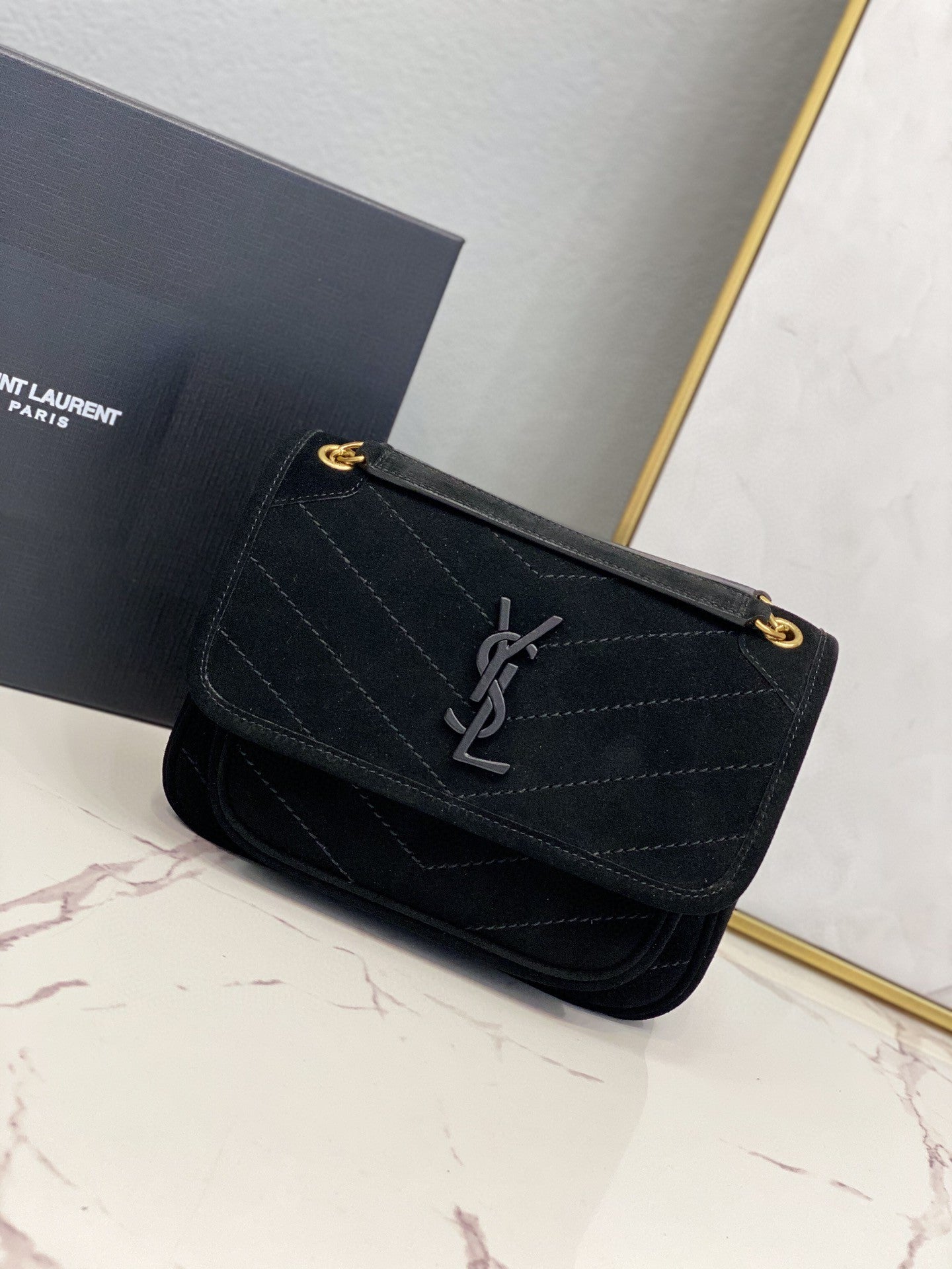 YSL Saint Laurent Niki Shoulder Bag Monogram Chain