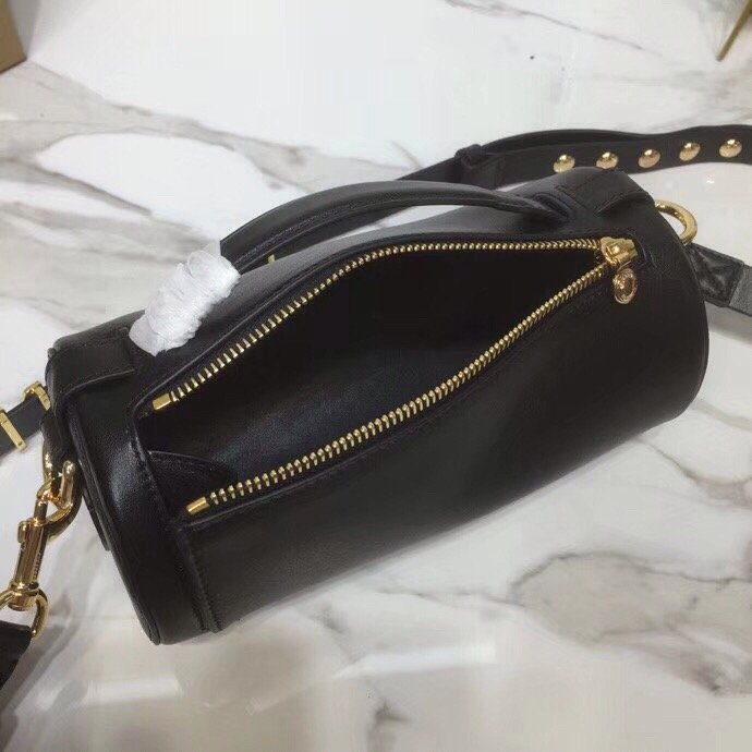 Top Quality The Kingdom Motif Barrel Bag Black Travel Bag