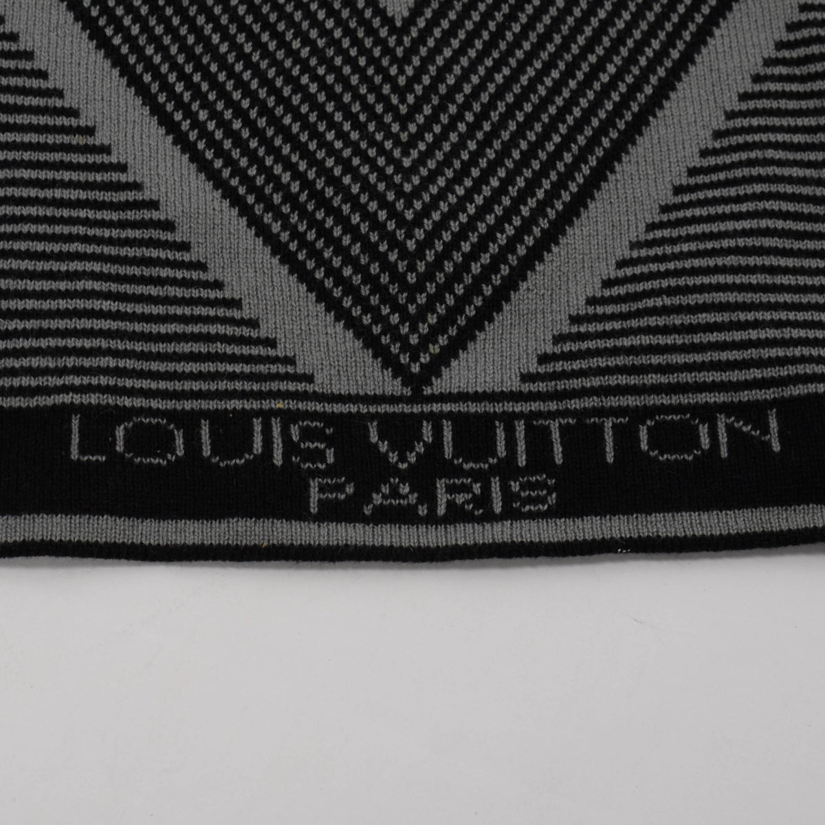 Louis Vuitton Black & Grey Cashmere America's Cup Scarf