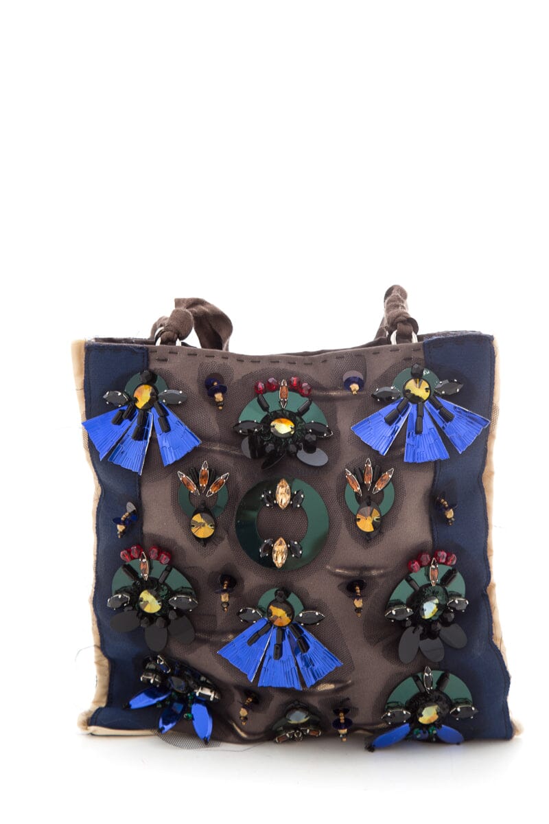 Prada Silk Handbag Black Travel Bag