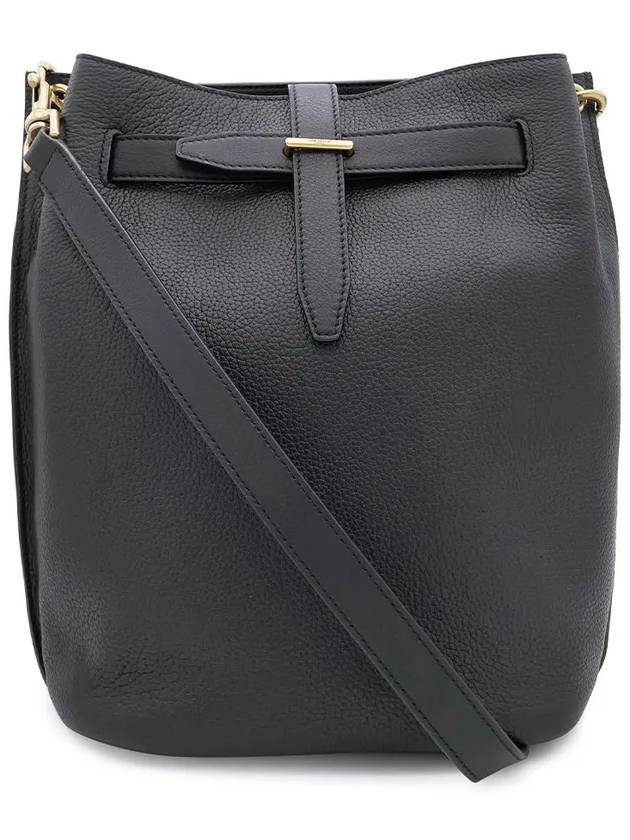 YSL Saint Laurent Saint Laurent Trending Grained Boucle Bag Leather Black Bucket Bag