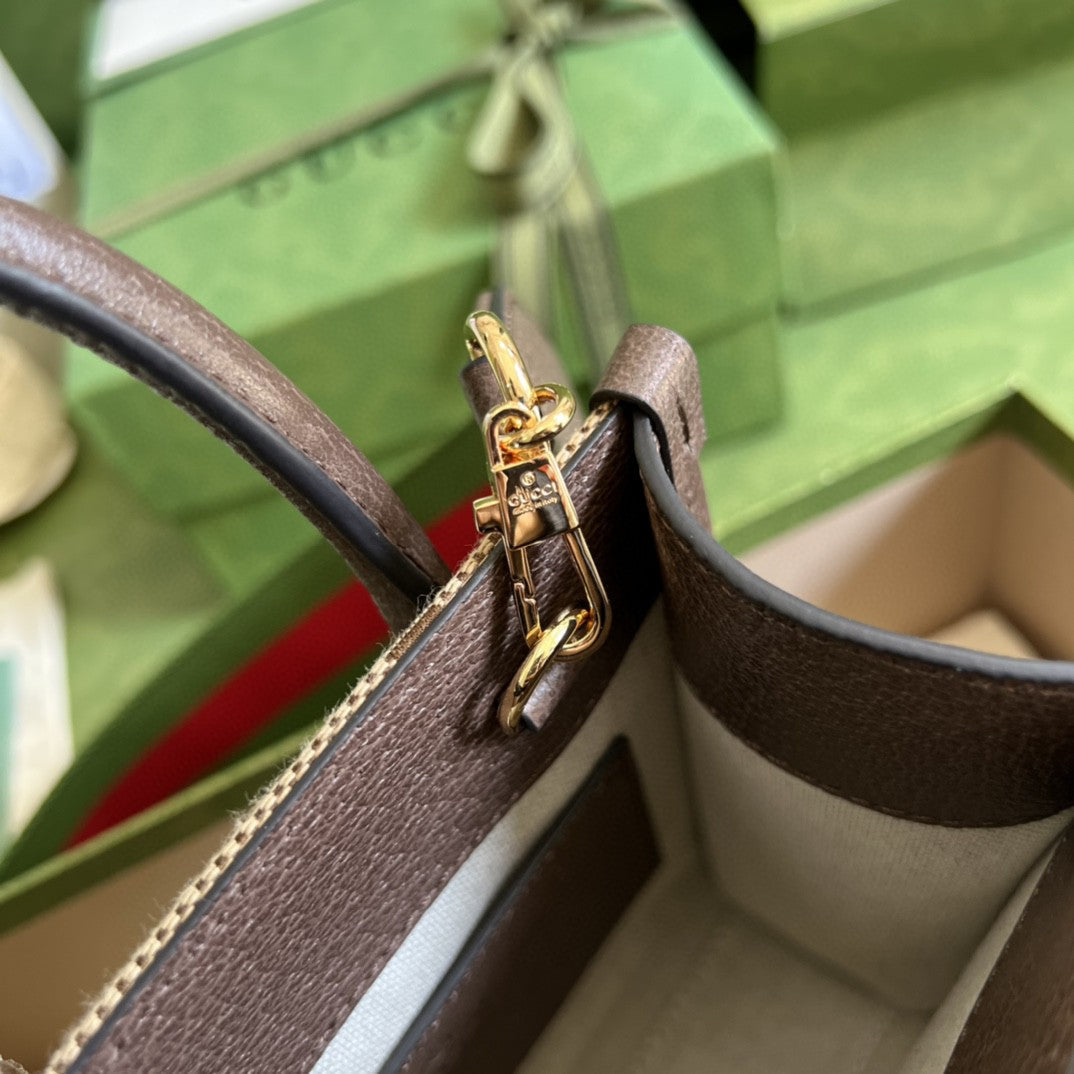 gg Jumbo gg Camel Ebony Canvas Mini Tote Bag