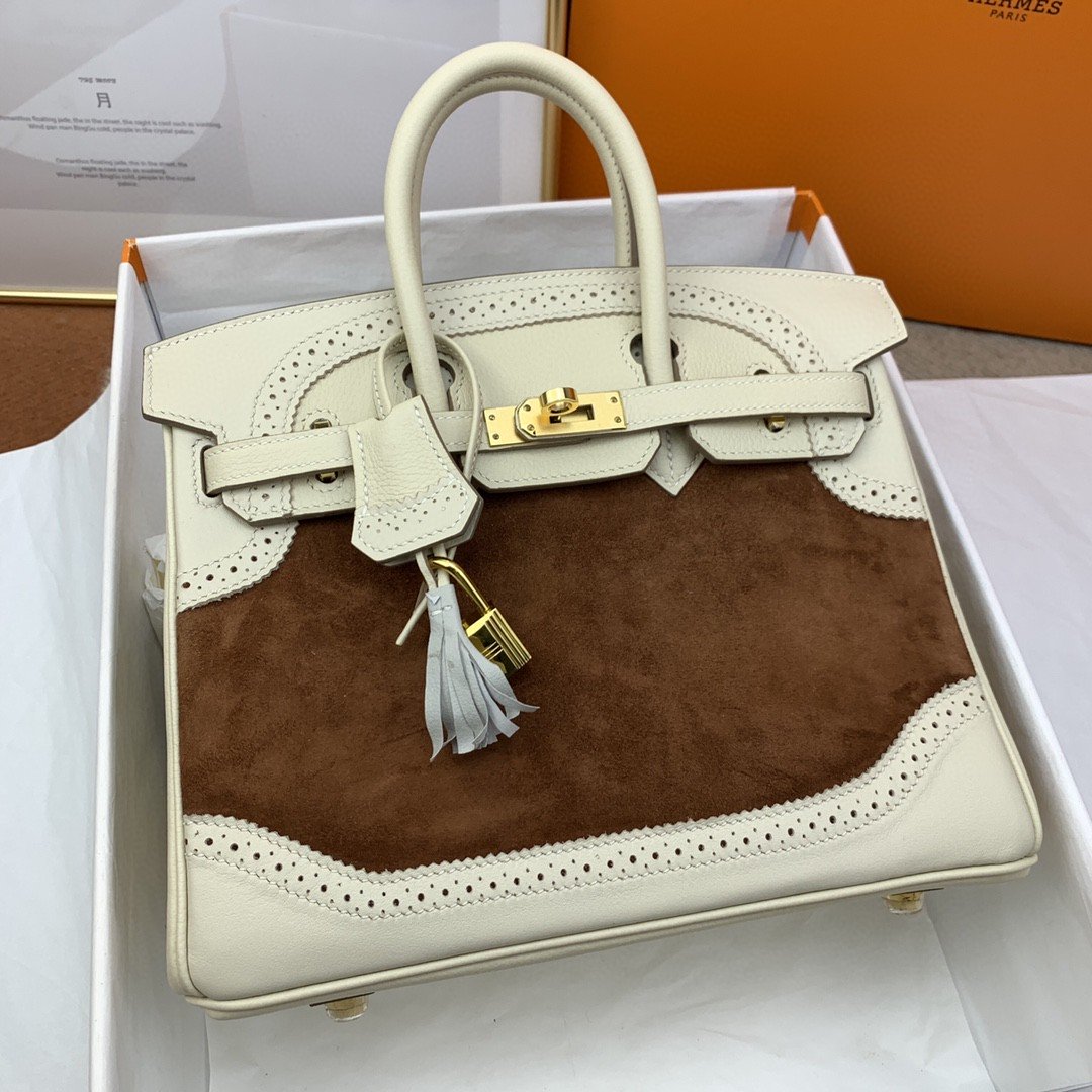 Top Quality Birkin Nata Swift Bi Color Gold Travel Bag