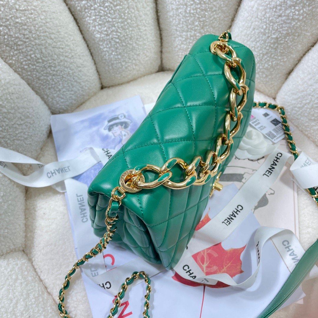 Chllarge Top Qualityap Bag Hardware For Women Green Gold Shoulder Bag