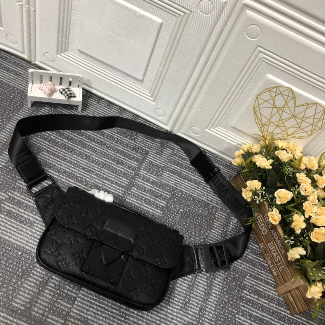 Top Quality Lock Sling Bag For Men Black Travel Bag