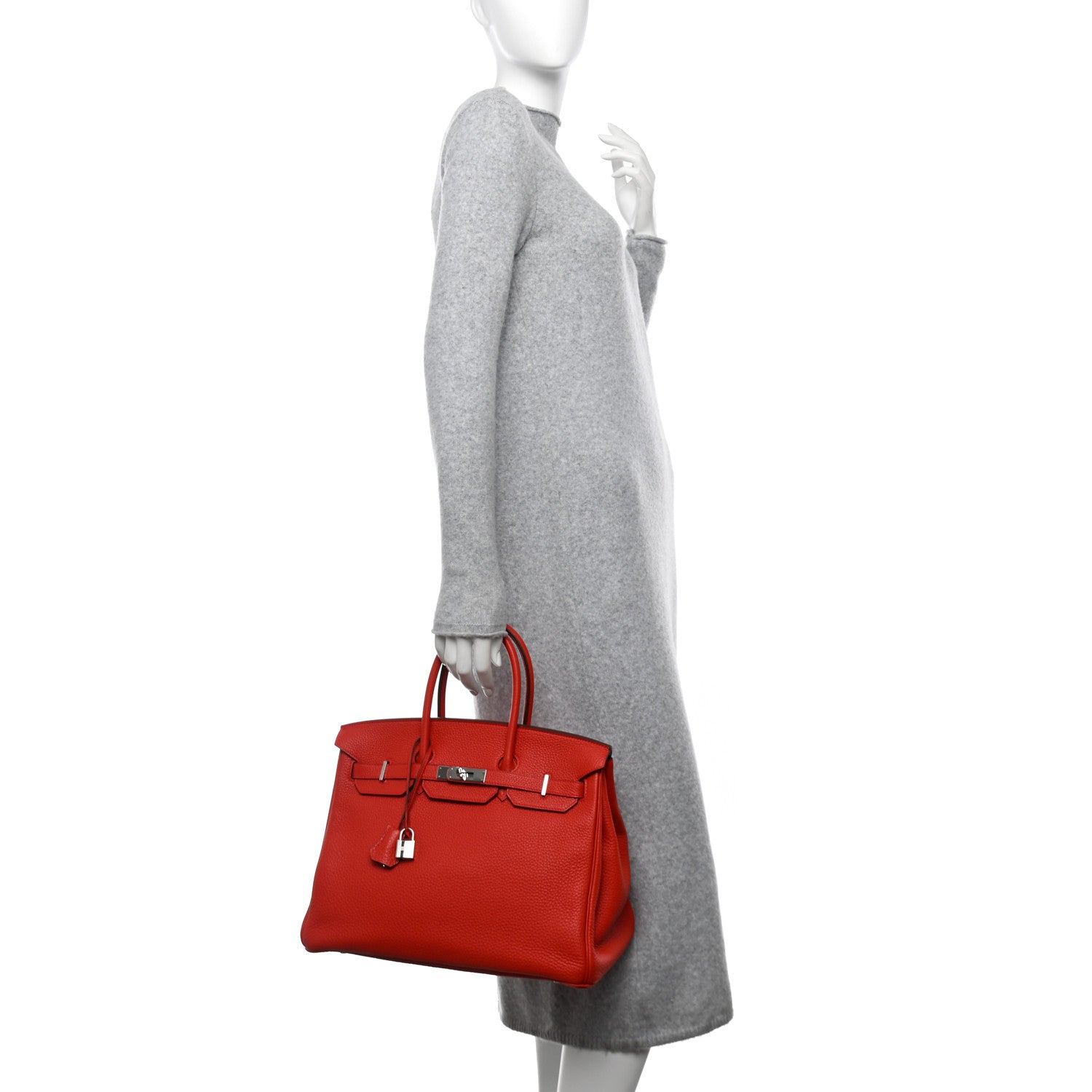 Hermes Togo Birkin Vermillion Handbag Travel Bag