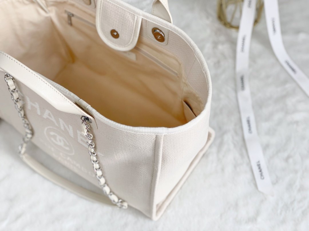 CHLSmall Shopping Hardware , ’s Silver Cream Shoulder Bag
