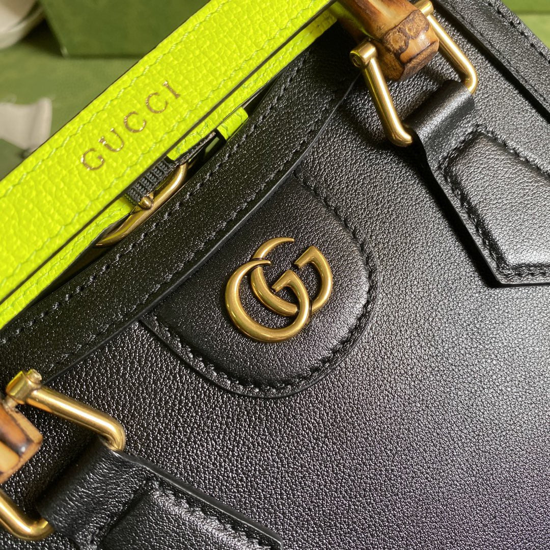 gg Diana 8in 20cm gg Black Small Tote Bag