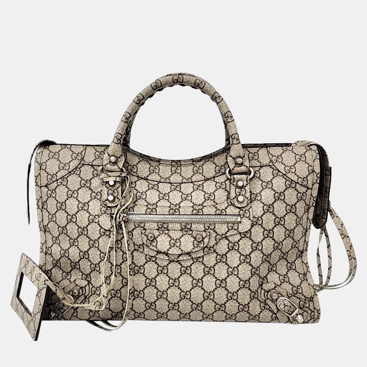 Gucci x Luxury Balenciaga Trending Hacker Beige Medium Travel Bag