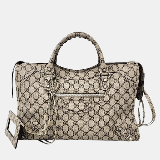Gucci x Luxury Balenciaga Trending Hacker Beige Medium Travel Bag