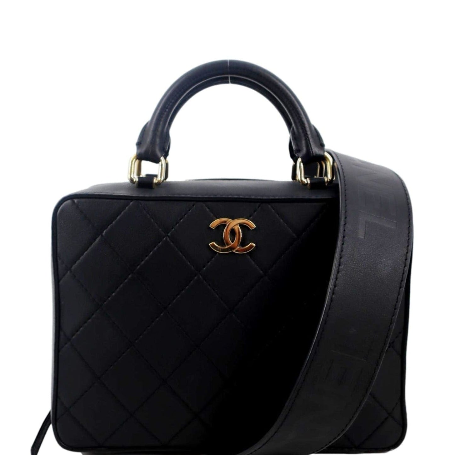 Chanel Vanity - sold Leather Black Travel Bag