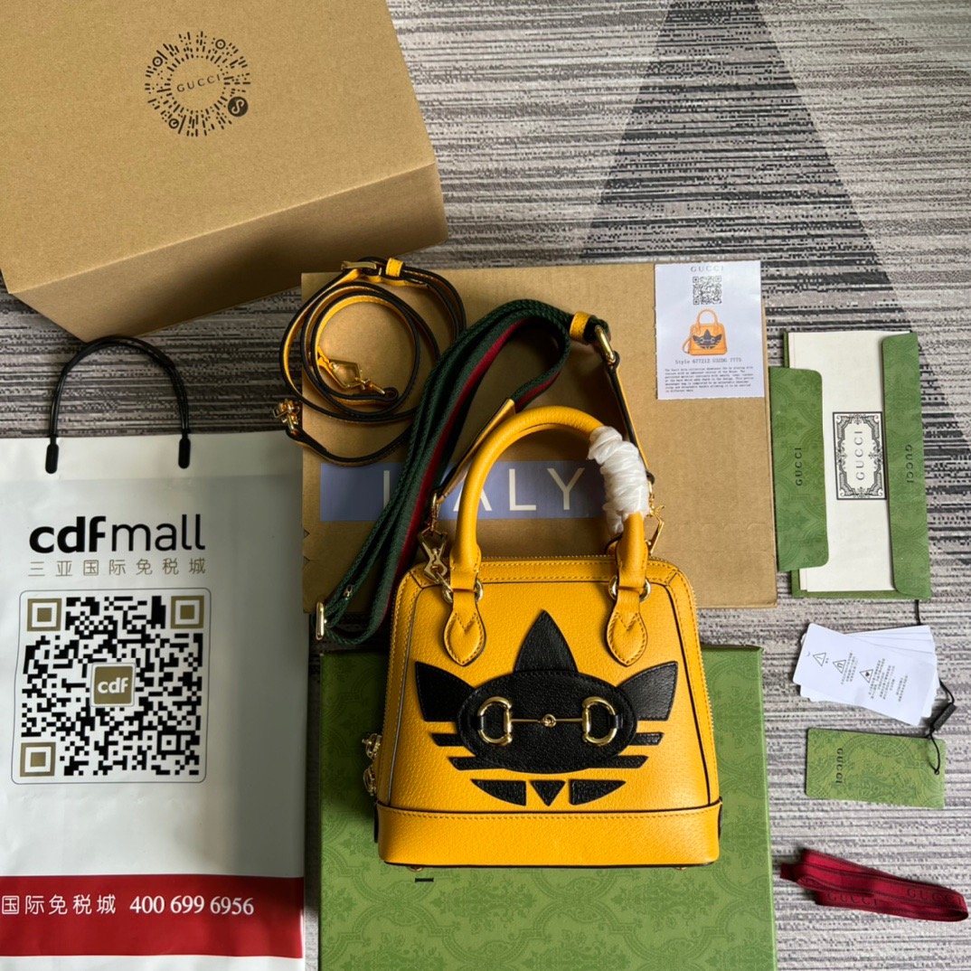 gg x Adidas Horsebit Yellow Mini Bag