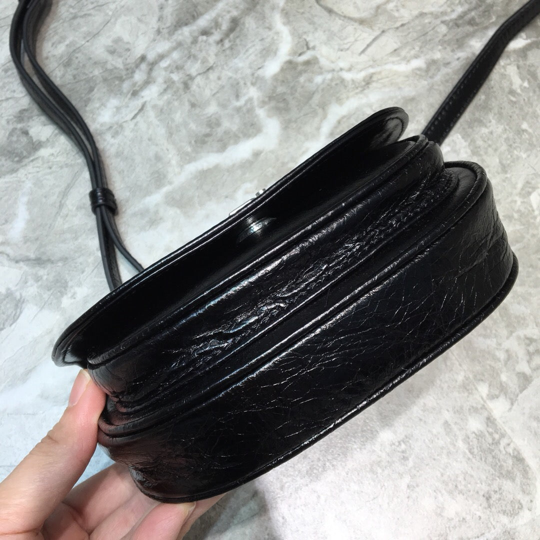 Top Quality Leader Soft Round Cross Bag Black Travel Bag