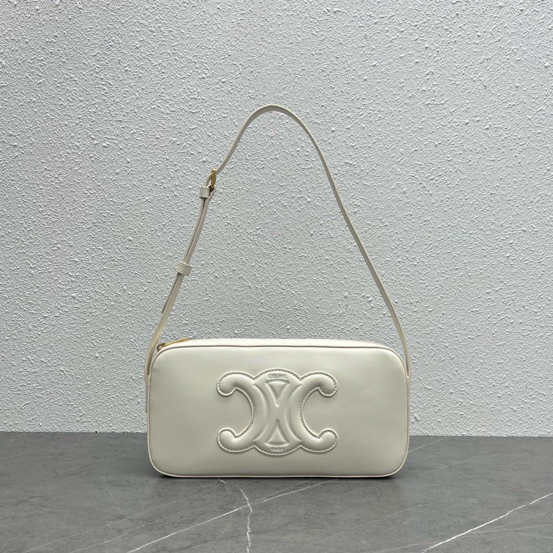 Top Quality Camera Shoulder Bag Cuir Triomphe White 10In26Cm 8209